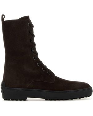 Tod's Suede Winter Ankle Boots - Black