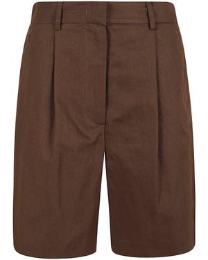 Weekend by Maxmara Canvas Co-Li Lavato Cotone Short - Brown