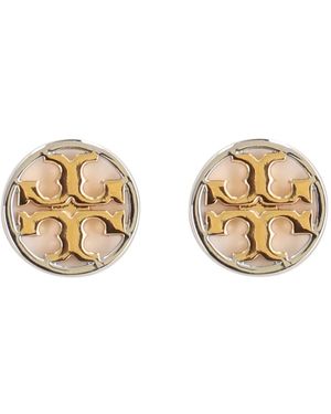 Tory Burch Miller Logoed Earrings - Metallic