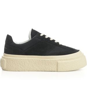 MM6 by Maison Martin Margiela Suede And Fabric Sneakers - Black