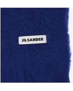 Jil Sander Scarf Mohair-Blend - Blue