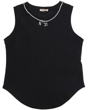 N°21 Sleeveless Top Cotton Tops - Black