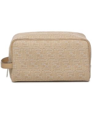 Fendi Medium Ff Jacquard Beauty Case - Natural