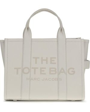 Marc Jacobs The Medium Tote Handbag Calf Leather Bos Taurus Handbags - White