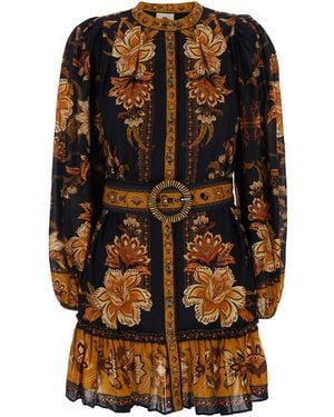 FARM Rio Mini Dress Majestic Garden Cotton - Black