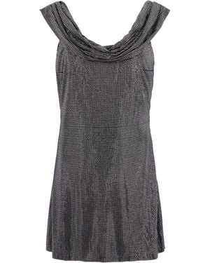 GIUSEPPE DI MORABITO Mini Dress With Rhinestones, Viscose - Gray