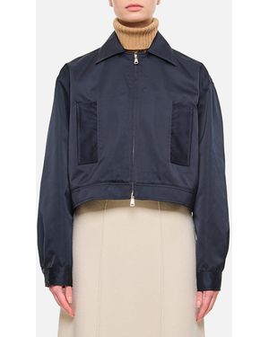 Plan C Zipped Crop Jacket - Blue