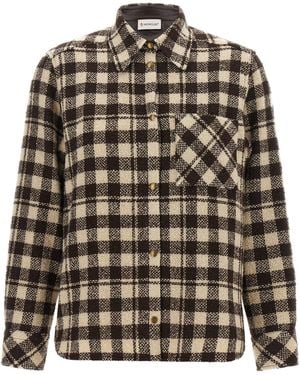 Moncler Checked Wool Blend Shirt - Black