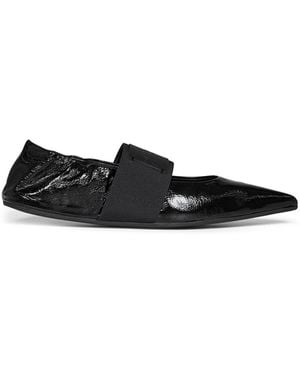 Givenchy Naplack Leather Crush Ballet Flats - White