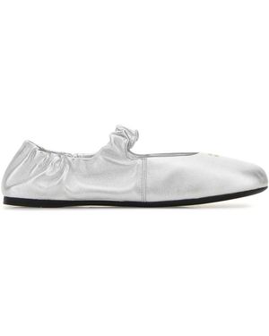 Miu Miu Leather Ballerinas - White