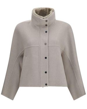 Brunello Cucinelli Wool Oves Aries Coat Clothing - Gray