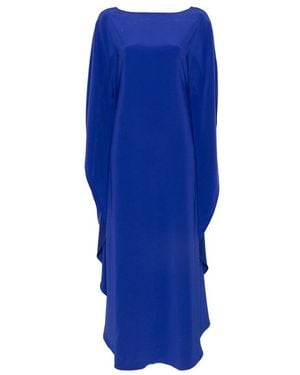 Gianluca Capannolo Iris Cape-Style Slit-Sleeve Maxi Dress - Blue