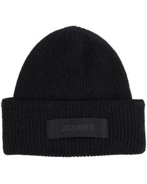 Jacquemus Grosgrain Cap Alpaca Wool Hat - Black