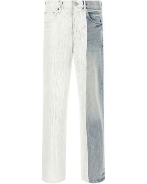 Purple Crackle Colourblock Jeans - White