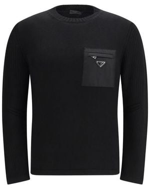 Prada Wool Sweatshirt Clothing - Black
