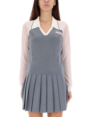 CASABLANCA Long Sleeve Tennis Polo Shirt - Blue