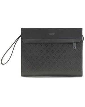 Ferragamo Calf Leather Bos Taurus Shoulder Bag - Black