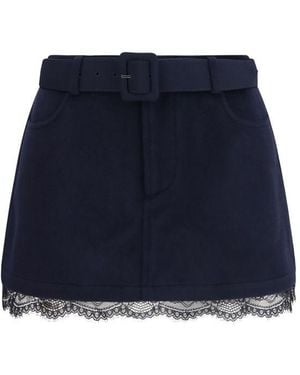 Self-Portrait Wool Oves Aries Bermuda Shorts - Blue