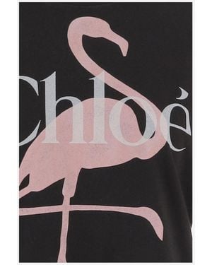 Chloé Cotton T-Shirt With Logo T-Shirts & Jerseys - Black