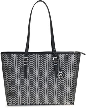 Michael Kors Quinn Large Jacquard Logo Tote Bag - Grey