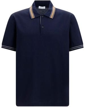 Ferragamo Cotton Piqué Polo Shirt - Blue