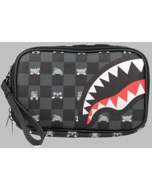 Sprayground Toiletry Brick Peeking Character Polyvinyl Chloride Clutch Bags - Gray