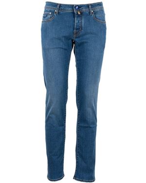 Jacob Cohen Logo Patch Straight-Leg Jeans - Blue