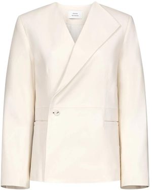 Loulou de Saison Paoli Asymmetric Leather Jacket - Natural