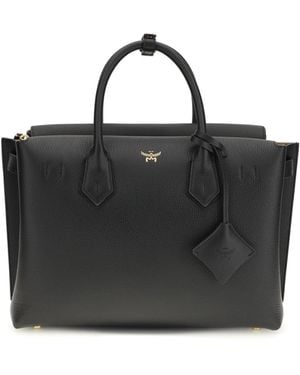MCM Milla Handbag Calf Leather Bos Taurus Handbags - Black