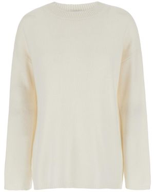 Allude Relaxed Crewneck Sweater - White