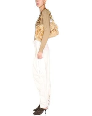 Bottega Veneta Cargo Trousers Leather Trousers - White