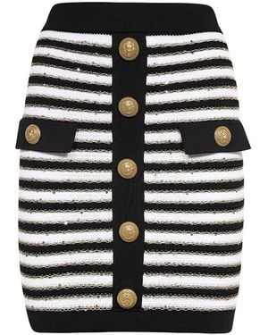 Balmain Knitted Mini Skirt - Black