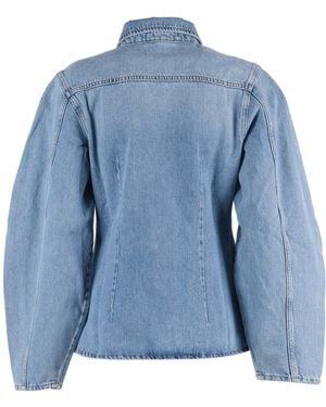 ROTATE BIRGER CHRISTENSEN Vinetta Denim Shirt Cotton (Organic) Long Sleeves T-Shirt - Blue