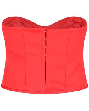 Marc Jacobs The Satin Rose Corsette Crop Top - Red