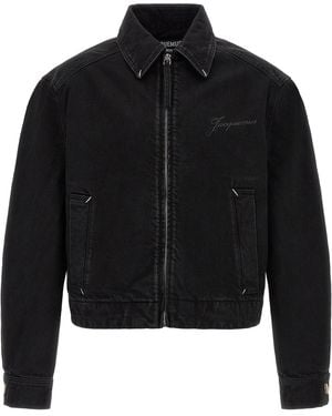 Jacquemus Structured Cotton Denim Jacket - Black