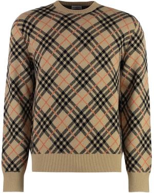 Burberry Crew-Neck Cashmere Sweater Sweatshirts - Multicolor