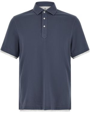 Brunello Cucinelli Cotton Polo Shirt - Blue