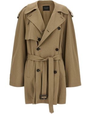 Balenciaga Cotton Trench Coat Coats - Natural