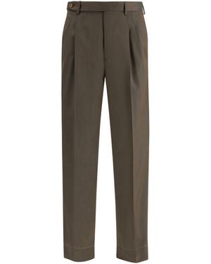 Brioni Capri Pants Fleece Wool Ovis Aries - Gray