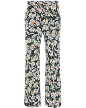 パンツ Weekend Printed Stretch Cotton Arten1234 Pant Weekend by Maxmara Daisy Print Stretch Cotton Pants in White