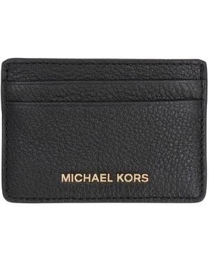 MICHAEL Michael Kors Logo Detail Leather Card Holder - Gray