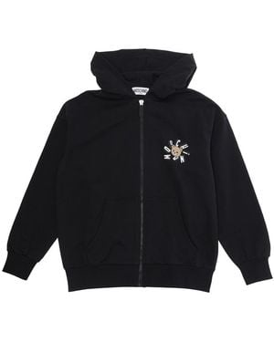 Moschino Kids Hoodie Cotton Hoods & Sweatshirts - Black
