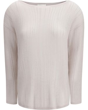 Allude Rib-Knit Crew-Neck Jumper Kashmir/Capra Hircus - White