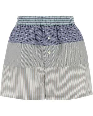 Moschino Embroidered Poplin Shorts - Blue