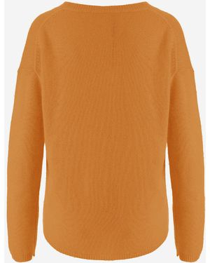 Allude Cashmere V-Neck Sweater - Orange