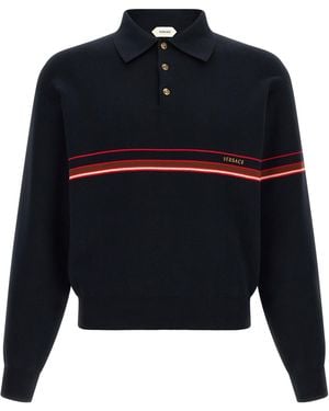 Versace Cotton Polo Shirt - Blue