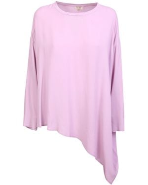 HER SHIRT HER DRESS Lilac Asymmetrical Blouse - Pink