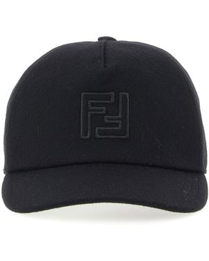 Fendi Wool And Cashmere Blend Baseball Cap - Blue