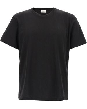 Saint Laurent Round Neck T-Shirt - Black