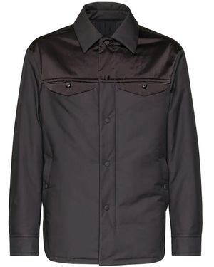 Ferragamo Satin Panel Shirt Jacket - Black